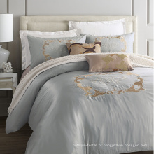 Apartamento Hotel 100% algodão luxo bordado Bedding Set